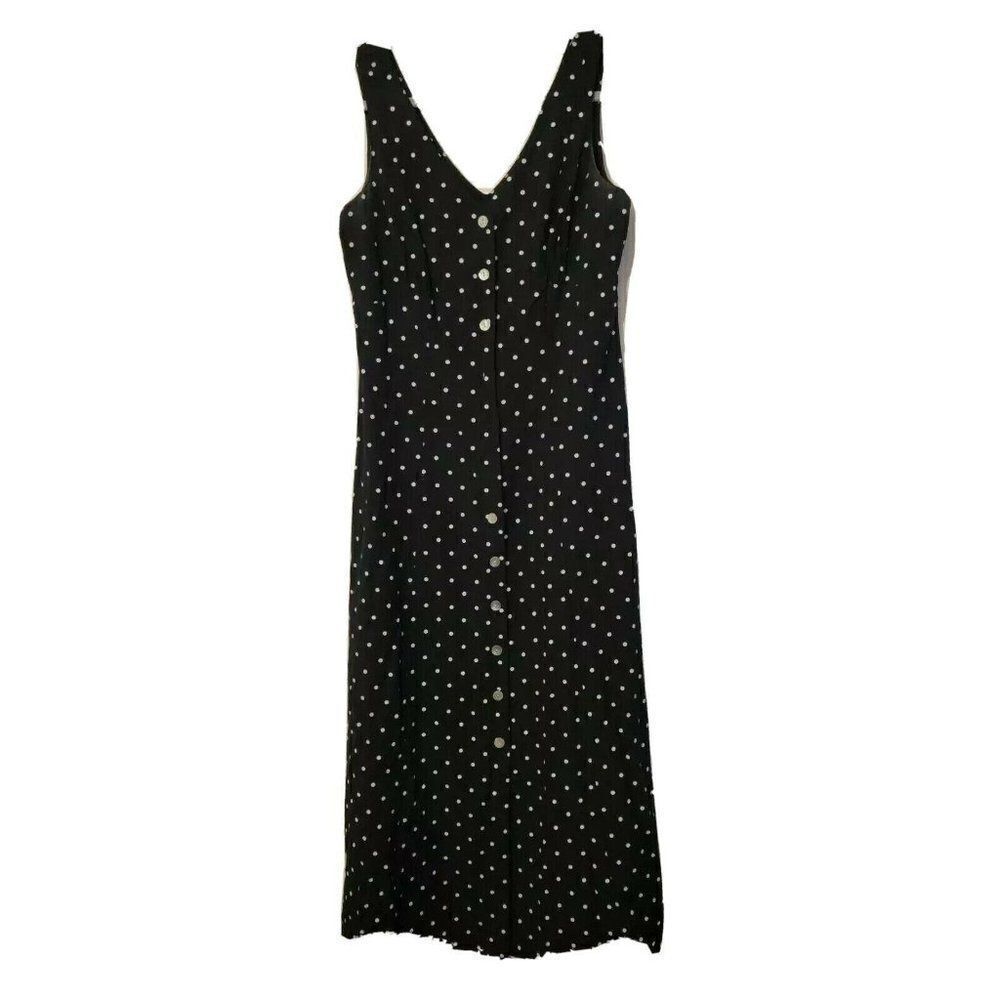 Sheri Martin Womens Black Polka Dot New York Butto